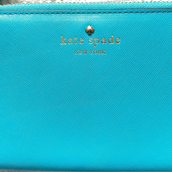Kate Spade Zip Wristlet Wallet Purse Turquoise - Picture 5 of 8